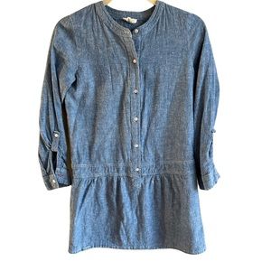Soft Joie Womens Indigo Amiri Linen Blend Chambray Long Sleeve Shirtdress Sz XS